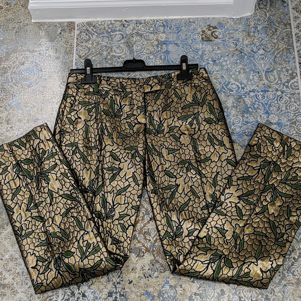 Poleci fancy holiday gold green pants